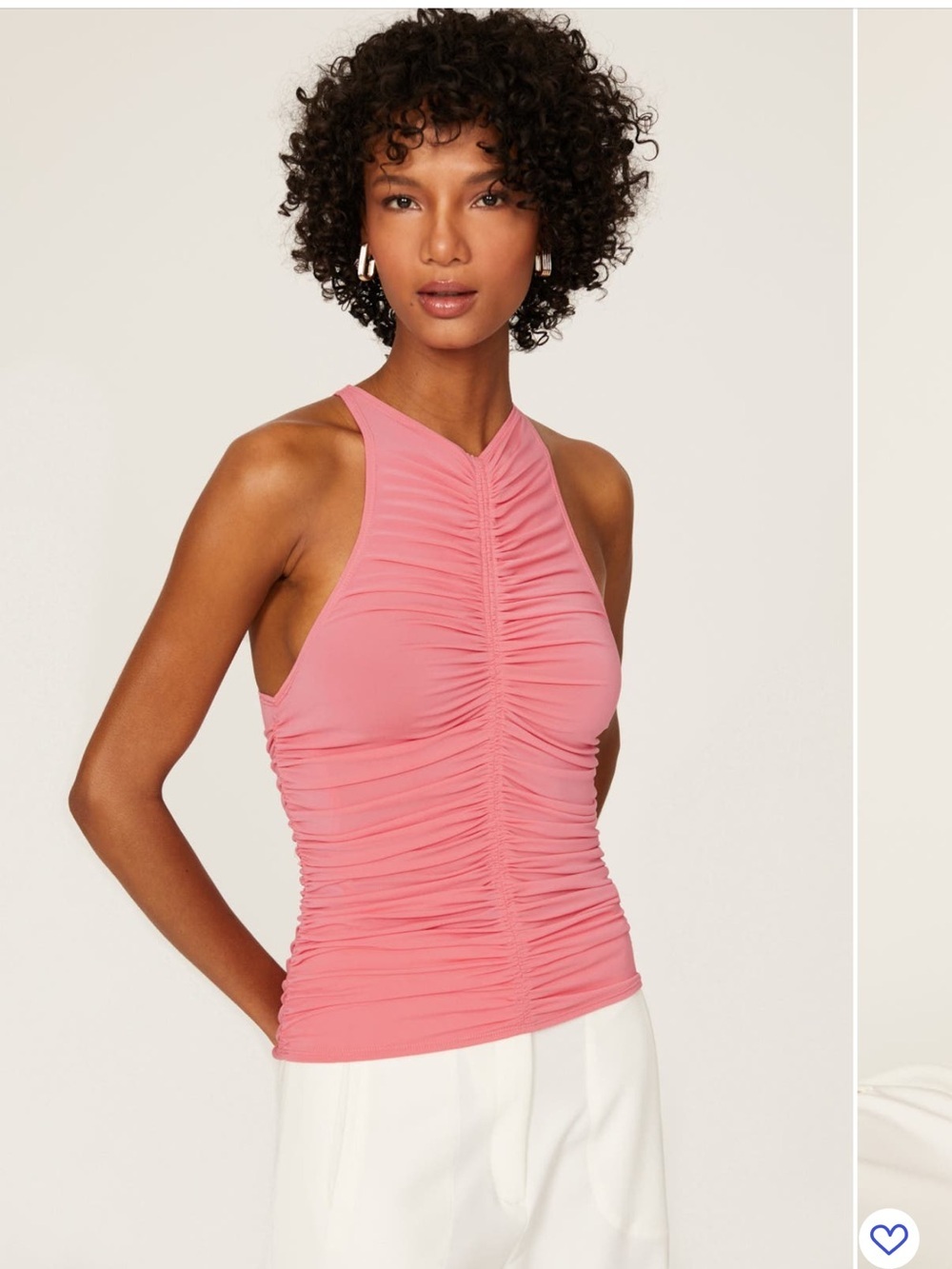 A.L.C. Adley Ruched Top in Rose Small